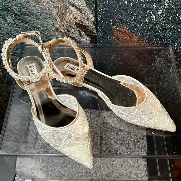 Badgley Mischka Fawn Mesh Pointed Toe Flat with Rhinestone - Picture 7 of 14